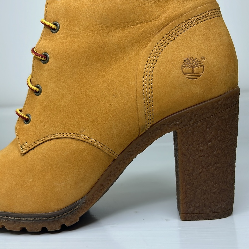 Timberland 🧡 Earthkeepers Women's Workboot Style Chunky High Heel Boot Shoes - Picture 15 of 16